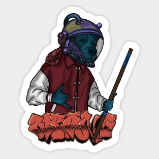 Crazy Dog Astronaut Sticker